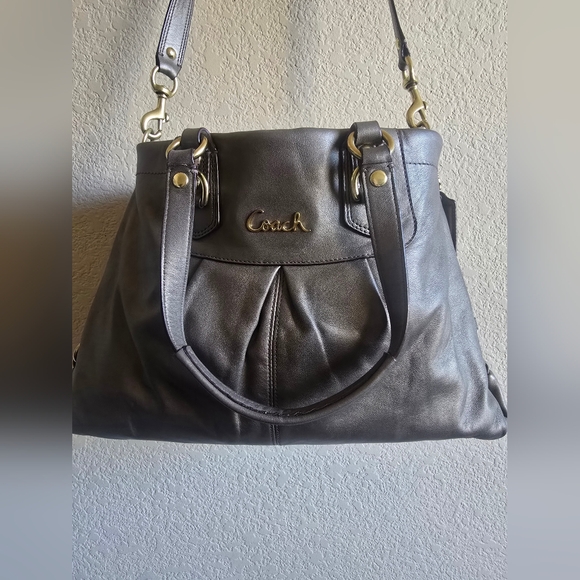 Coach Gold Leather Ashley Shoulder Bag - Picture 2 of 7